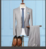 OSCN7 2 PCS Solid Suit Men Slim Fit Business Wedding Suits for Men Costume Homme Latest Coat Pant Designs Plus Size Mens Suit