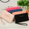 PIDANLU New Arrival Fashion Pu Leather Wallet Women Long Wallets Bowknot Phone Bags Lunch Box Ladies Wallet Purses Clutch XKQ003