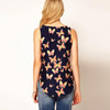 Fairies tell Casual Chiffon Shirts Sexy Deep round-Neck Women Blouses Sleeveless Solid Tops Plus Size Loose Blusas ST87