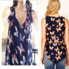 Fairies tell Casual Chiffon Shirts Sexy Deep round-Neck Women Blouses Sleeveless Solid Tops Plus Size Loose Blusas ST87