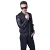 Factory Men's Leather Jacket Genuine Sheepskin Fashion Black Bomber Male Leather Jacket Men Leather Coat Spring Autumn ZH028