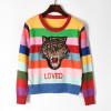 European street style 2017 new autumn winter women colorful striped sequins sweater pullovers fashion knitwear