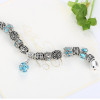 European Authentic BEADS jewelry silver plated owl beads pink/white crystal Charm bracelets for women Original DIY Jewelry