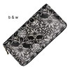 Sugar Skull Wallet for Women Clutch Zipper Credit Card Holder Gift Purse