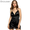 Ekouaer Women Night Dress Sexy Lady Nightgown Underwear Lingerie Stain Sleepwear Mini Dresses Sleeveless Nighties Nightdress