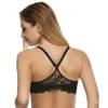Ekouaer Fashion Women Bra Front Closure Sexy Lace Racer Black Smooth Surface Push Up Underwear Lingerie Sujetador Bra for Women