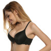 Ekouaer Fashion Women Bra Front Closure Sexy Lace Racer Black Smooth Surface Push Up Underwear Lingerie Sujetador Bra for Women