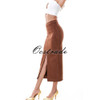 Ocstrade Free Shipping New Arrival Long Skirt for Women Summer 2017 Spring Fashion Brown Suede Midi Skirt High Waist