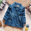 NYSRFZ Girls Denim Jackets Lovely Heart Protect Dot Baby Outerwear Jackets For Girls Long Sleeve Girls Jeans Jackets Clothes