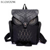 Newest Fashion Women Nylon Owl Backpack Female Cartoon School Bags Mujer Gothic Mochila Escolar Girls Stylish Cool Bagpack Black