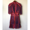 Newest Fashion 2017 Baroque Designer Runway Dress Women's Striped Colorful Tassel Dress Party Dress