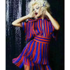 Newest Fashion 2017 Baroque Designer Runway Dress Women's Striped Colorful Tassel Dress Party Dress