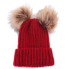 Newborn Winter Warm Wool Ball Knitted Hats Kids Knit Hemming Hat Cap Beanie Girls Boys Cute fur hats Cap gorros masculino Au3