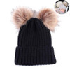 Newborn Winter Warm Wool Ball Knitted Hats Kids Knit Hemming Hat Cap Beanie Girls Boys Cute fur hats Cap gorros masculino Au3