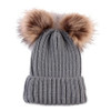 Newborn Winter Warm Wool Ball Knitted Hats Kids Knit Hemming Hat Cap Beanie Girls Boys Cute fur hats Cap gorros masculino Au3