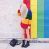 New Womens Rainbow Sweater Vintage Jumper Stripe Knitted Pullover Loose Long Sleeve New Womens Rainbow Sweater Vintage Jumper Stripe Knitted Pullover Loose Long Sleeve