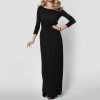 New Arrival Elegant Maxi Dress Women Long Sleeve Retro Slash Neck Spring Autumn High Waist Long Party Gown Dresses Vestidos