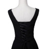 New arrival elegant long  dress prom party dresses A-line V neck black chiffon formal dress