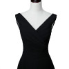 New arrival elegant long  dress prom party dresses A-line V neck black chiffon formal dress