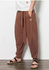 New Arrival Chinese Style Male Loose Casual Pants Vintage Plus Size 4XL Wide Leg Pants Linen Harem Pants