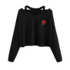 New Arrival Beautiful Popular Womens Nice Fashion Womens Long Sleeve Sweatshirt Rose Print Embroidery Causal Tops Blouse Dresses