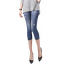 New Arrivals Women Casual Seamless Imitation Cowboy Printed Leggings Stretch Skinny Cropped To the Calf Leggings Half Pants Lady