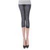 New Arrivals Women Casual Seamless Imitation Cowboy Printed Leggings Stretch Skinny Cropped To the Calf Leggings Half Pants Lady