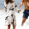New Arrivals Rayon Print Women Blouse Shirt Kimono Casual Pareo Shirt Beach Cover Up Blouses Swimwear Robe de Plage #Z88