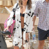New Arrivals Rayon Print Women Blouse Shirt Kimono Casual Pareo Shirt Beach Cover Up Blouses Swimwear Robe de Plage #Z88