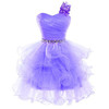 Grace Karin Cocktail Dresses Blue White Purple Pink Gray Back To School Bow One Shoulder Formal Gowns Short Cocktail Party Dress