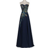 Grace Karin Black Prom Dresses Chiffon Peacock Appliques Plus Size Elegant Formal Gowns Purple Long Wedding Party Dress Prom