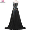 Grace Karin Black Prom Dresses Chiffon Peacock Appliques Plus Size Elegant Formal Gowns Purple Long Wedding Party Dress Prom