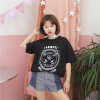 Gothic Moon Phase Witchcraft Cat Printed Female Harajuku T-Shirt Short Sleeve Women Tops Loose Summer T Shirt