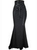 Gothic Long Skirt Women Black Summer Gray Lace-up Slim Trumpet Sheath Casual Vintage Bottom Female Gothic Retro Mermaid Skirts