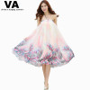 VA 2017 Summer Big Plus Size Women Clothing Bohemian Floral Print Beach Chiffon Floor Long Maxi Skirts Of Tulle Saia Faldas P001 VA 2017 Summer Big Plus Size Women Clothing Bohemian Floral Print Beach Chiffon Floor Long Maxi Skirts Of Tulle Saia Faldas P001