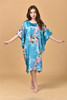 V1686 2016 Extra Large Butterfly Sleeves Women Nightgowns Printed,New Arrival Elegant Sleepshirts,Female Silk Nightwear