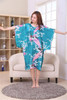 V1686 2016 Extra Large Butterfly Sleeves Women Nightgowns Printed,New Arrival Elegant Sleepshirts,Female Silk Nightwear