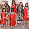 V1686 2016 Extra Large Butterfly Sleeves Women Nightgowns Printed,New Arrival Elegant Sleepshirts,Female Silk Nightwear