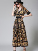 V-neck Bohemia Half Sleeve Maxi Dress