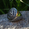 Triquetra Trinity Knot Ring With Runes Triquetra Trinity Knot Ring With Runes