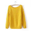 UVKKC Women Sweater Pullovers Fashion Casual Long Sleeve O-neck Twist Knitted Christmas Sweter Casacos Femininos Sweter Damski