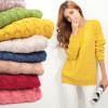 UVKKC Women Sweater Pullovers Fashion Casual Long Sleeve O-neck Twist Knitted Christmas Sweter Casacos Femininos Sweter Damski