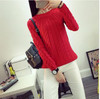 UVKKC Women Sweater Pullovers Fashion Casual Long Sleeve O-neck Twist Knitted Christmas Sweter Casacos Femininos Sweter Damski