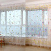 Butterfly Branches Printed Tulle Curtains for Living Room Kitchen Indoor Window Screening Decor Balcony Burnout Voile Curtain