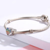 DIY Charm Multicolor Created Diamond Heart Shaped Charm Beads For Bracelet