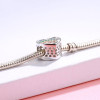 DIY Charm Multicolor Created Diamond Heart Shaped Charm Beads For Bracelet