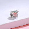 DIY Charm Multicolor Created Diamond Heart Shaped Charm Beads For Bracelet