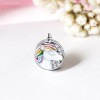 DIY Charm 925 Sterling Silver Epoxy Rainbow Unicorn Beads Bracelet