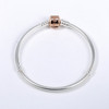DIY Charm 925 Sterling Silver Simple Buckle Snake Bone Chain Baeds Bracelet
