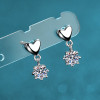 Round Cut Moissanite Diamond Heart-shaped Drop Earrings